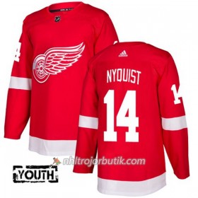 Barn Ishockey Detroit Red Wings Tröja Gustav Nyquist 14 Adidas 2017-2018 Röd Authentic